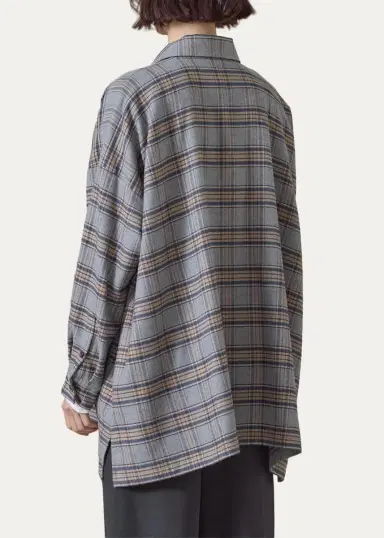 Eskandar Wide A-Line Shirt Jacket With Collar - Long Length | Thumbnail 2 Eskandar Wide A-Line Shirt Jacket With Collar - Long Length | Thumbnail 2