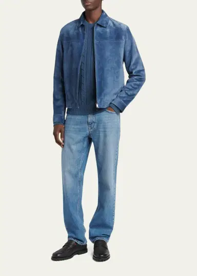 Zegna Men's Oasi Cashmere Cable Crewneck Sweater | Thumbnail 2 Zegna Men's Oasi Cashmere Cable Crewneck Sweater | Thumbnail 2