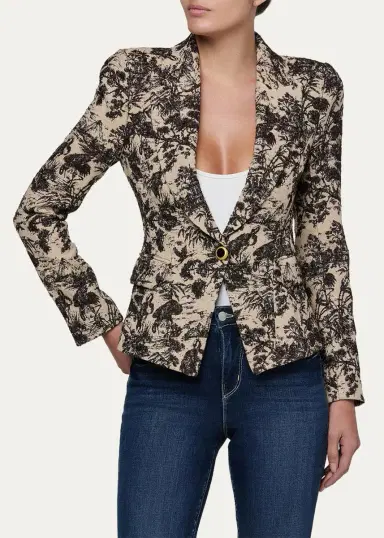 L'Agence Kaisley Jacquard Toile Blazer | Thumbnail 3 L'Agence Kaisley Jacquard Toile Blazer | Thumbnail 3