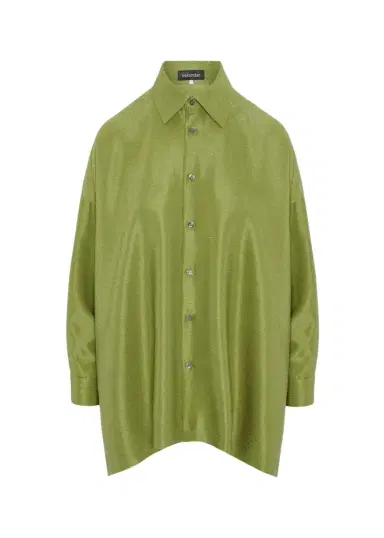 Eskandar Wide A-Line Shirt With collar - Long Length | Thumbnail 1 Eskandar Wide A-Line Shirt With collar - Long Length | Thumbnail 1
