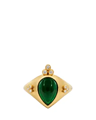 L’Atelier Nawbar 18K Armour Drop Emerald and Diamond Ring | Thumbnail 2 L’Atelier Nawbar 18K Armour Drop Emerald and Diamond Ring | Thumbnail 2