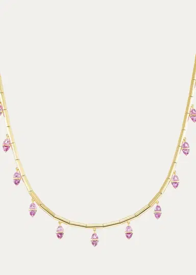 Emily P. Wheeler 18K Yellow Gold & Pink Sapphire Tilly Fringe Collar Necklace | Thumbnail 3 Emily P. Wheeler 18K Yellow Gold & Pink Sapphire Tilly Fringe Collar Necklace | Thumbnail 3