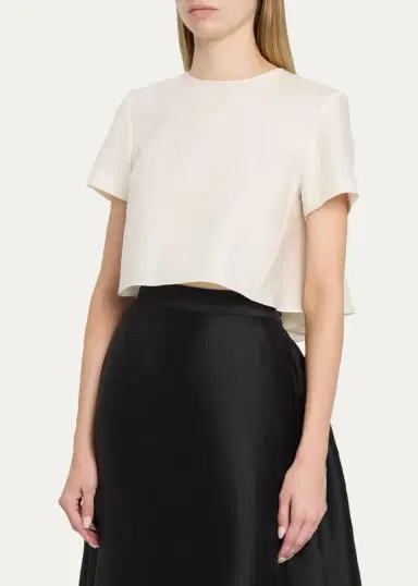 Heirlome Mariel Wool-Silk Faille Full Crop Top | Thumbnail 4 Heirlome Mariel Wool-Silk Faille Full Crop Top | Thumbnail 4