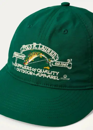 Polo Ralph Lauren Men's Vintage Pine Cotton Faille Fish Baseball Cap | Thumbnail 3 Polo Ralph Lauren Men's Vintage Pine Cotton Faille Fish Baseball Cap | Thumbnail 3