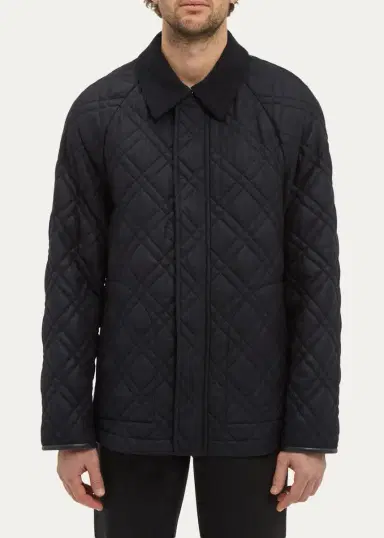 Gabriela Hearst Men's Clarence Wool-Cashmere Quilted Barn Jacket | Thumbnail 2 Gabriela Hearst Men's Clarence Wool-Cashmere Quilted Barn Jacket | Thumbnail 2