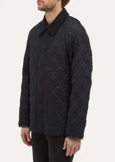 Gabriela Hearst Men's Clarence Wool-Cashmere Quilted Barn Jacket | Thumbnail 4 Gabriela Hearst Men's Clarence Wool-Cashmere Quilted Barn Jacket | Thumbnail 4