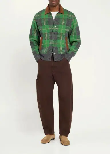 Guest In Residence Men's Plaid Wool-Cashmere Bomber Jacket | Thumbnail 2 Guest In Residence Men's Plaid Wool-Cashmere Bomber Jacket | Thumbnail 2