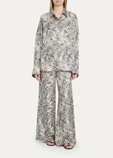 Heirlome x Angelica Morales Gomez Printed Silk Twill Oversized Button-Down Shirt | Thumbnail 2 Heirlome x Angelica Morales Gomez Printed Silk Twill Oversized Button-Down Shirt | Thumbnail 2