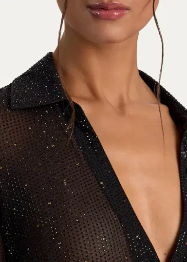 Alice + Olivia Freya Embellished Sheer Top | Thumbnail 5 Alice + Olivia Freya Embellished Sheer Top | Thumbnail 5
