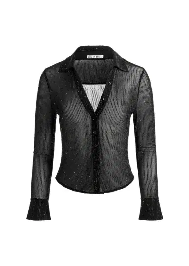 Alice + Olivia Freya Embellished Sheer Top | Thumbnail 1 Alice + Olivia Freya Embellished Sheer Top | Thumbnail 1