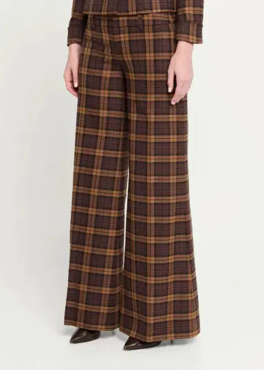 Alice + Olivia Olivia Plaid Low-Rise Wide-Leg Pants | Thumbnail 4 Alice + Olivia Olivia Plaid Low-Rise Wide-Leg Pants | Thumbnail 4