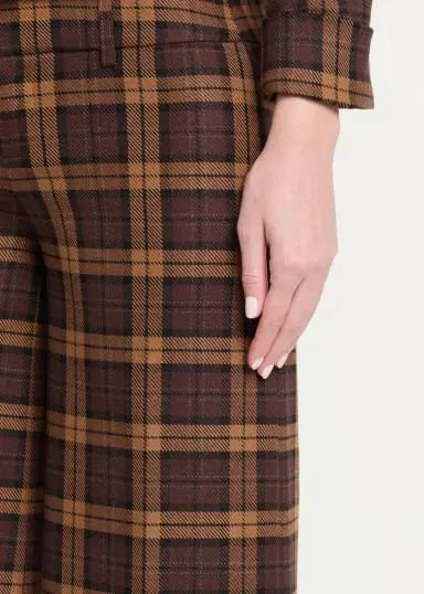 Alice + Olivia Olivia Plaid Low-Rise Wide-Leg Pants | Thumbnail 5 Alice + Olivia Olivia Plaid Low-Rise Wide-Leg Pants | Thumbnail 5