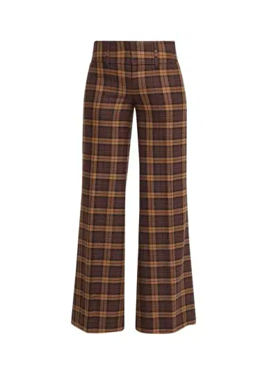 Alice + Olivia Olivia Plaid Low-Rise Wide-Leg Pants | Thumbnail 1 Alice + Olivia Olivia Plaid Low-Rise Wide-Leg Pants | Thumbnail 1