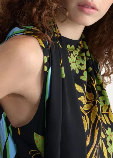 Diane von Furstenberg Draped Mixed-Print Mulberry Silk Top | Thumbnail 4 Diane von Furstenberg Draped Mixed-Print Mulberry Silk Top | Thumbnail 4