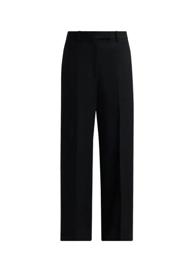 Wool Grain De Poudre Slanted Straight-Leg Pants Wool Grain De Poudre Slanted Straight-Leg Pants