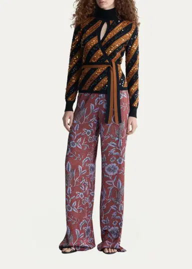Diane von Furstenberg Jones Striped Paillette Wrap Top | Thumbnail 2 Diane von Furstenberg Jones Striped Paillette Wrap Top | Thumbnail 2