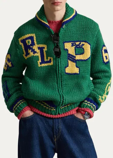 Polo Ralph Lauren Men's Wool Letter Cardigan | Thumbnail 4 Polo Ralph Lauren Men's Wool Letter Cardigan | Thumbnail 4
