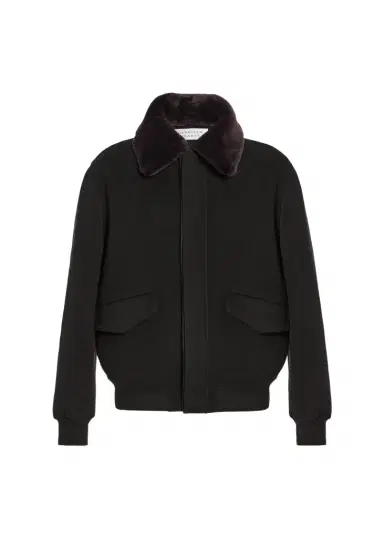 Gabriela Hearst James Faux-Fur Collar Cashmere Bomber Jacket | Thumbnail 1 Gabriela Hearst James Faux-Fur Collar Cashmere Bomber Jacket | Thumbnail 1