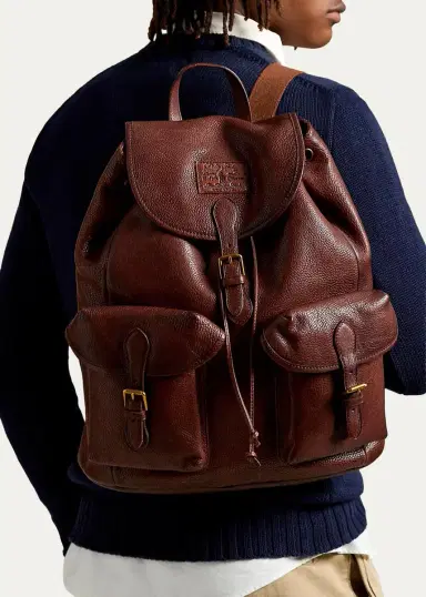 Polo Ralph Lauren Men's Heritage Large Leather Backpack | Thumbnail 2 Polo Ralph Lauren Men's Heritage Large Leather Backpack | Thumbnail 2