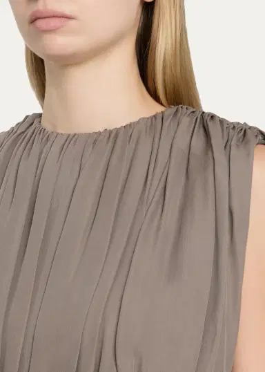 Heirlome Penny Shirred Silk Double-Georgette Bubble Crop Top | Thumbnail 5 Heirlome Penny Shirred Silk Double-Georgette Bubble Crop Top | Thumbnail 5