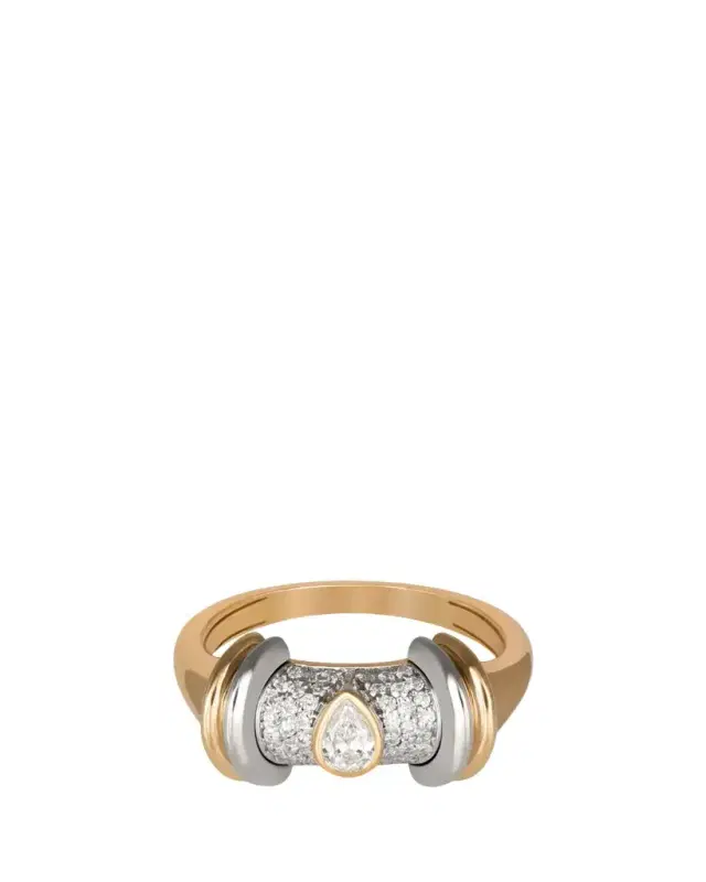 18K Yellow and White Gold Warrior Full Diamond Ring 18K Yellow and White Gold Warrior Full Diamond Ring