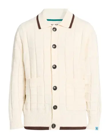 Scotch & Soda Men's Grid Knit Tipped Polo Cardigan | Thumbnail 1 Scotch & Soda Men's Grid Knit Tipped Polo Cardigan | Thumbnail 1