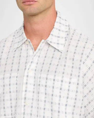 Maison Scotch Men's Check Loose-Fit Pocket Short-Sleeve Shirt | Thumbnail 5 Maison Scotch Men's Check Loose-Fit Pocket Short-Sleeve Shirt | Thumbnail 5