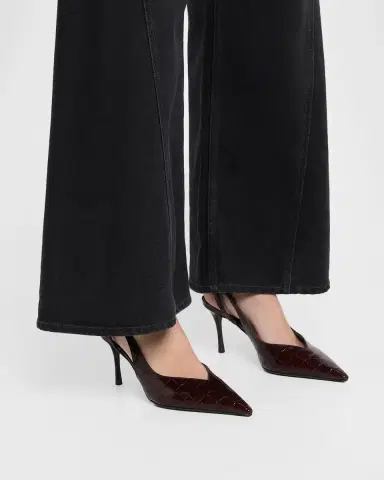 Ferragamo Dafne 70MM Croc-Embossed Slingback Pumps | Thumbnail 2 Ferragamo Dafne 70MM Croc-Embossed Slingback Pumps | Thumbnail 2