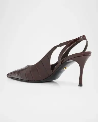 Ferragamo Dafne 70MM Croc-Embossed Slingback Pumps | Thumbnail 4 Ferragamo Dafne 70MM Croc-Embossed Slingback Pumps | Thumbnail 4
