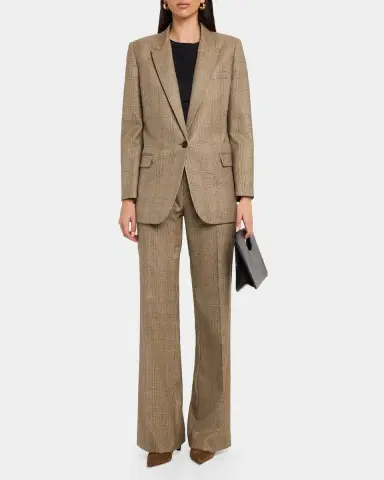 Nili Lotan Bethany Prince Of Wales Check Wool Straight-Leg Pants | Thumbnail 2 Nili Lotan Bethany Prince Of Wales Check Wool Straight-Leg Pants | Thumbnail 2