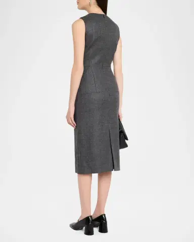 Dice Kayek Embellished Tailored Wool Sleeveless Midi Dress | Thumbnail 3 Dice Kayek Embellished Tailored Wool Sleeveless Midi Dress | Thumbnail 3