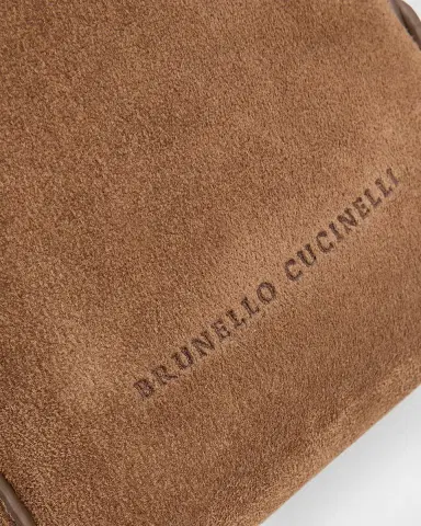 Brunello Cucinelli Mini Suede Phone Crossbody Bag with Monili Beading | Thumbnail 5 Brunello Cucinelli Mini Suede Phone Crossbody Bag with Monili Beading | Thumbnail 5