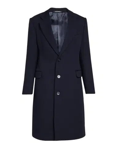 Emporio Armani Men's Single-Breasted Wool Twill Top Coat | Thumbnail 1 Emporio Armani Men's Single-Breasted Wool Twill Top Coat | Thumbnail 1