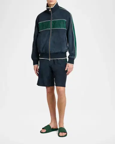 Casablanca Striped Suede Track Jacket | Thumbnail 2 Casablanca Striped Suede Track Jacket | Thumbnail 2