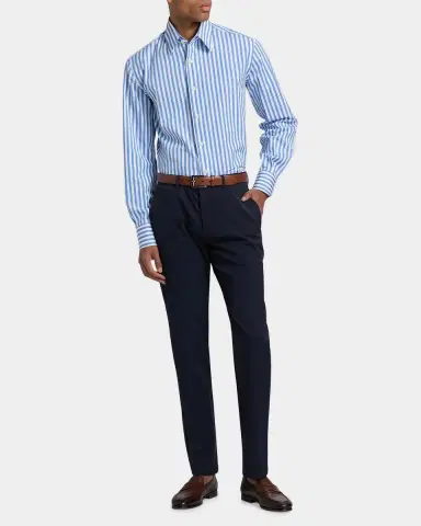 Isaia Bengal Stripe Cotton Shirt | Thumbnail 2 Isaia Bengal Stripe Cotton Shirt | Thumbnail 2
