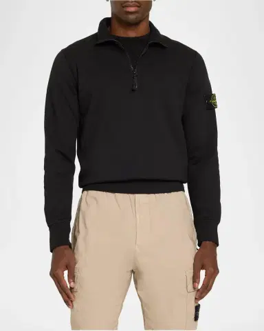 Stone Island Felpa Cotton Quarter-Zip Jacket | Thumbnail 4 Stone Island Felpa Cotton Quarter-Zip Jacket | Thumbnail 4