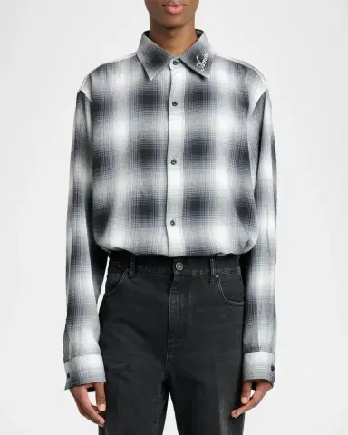 AMIRI Men's Oversized Flannel Button-Down Shirt | Thumbnail 4 AMIRI Men's Oversized Flannel Button-Down Shirt | Thumbnail 4
