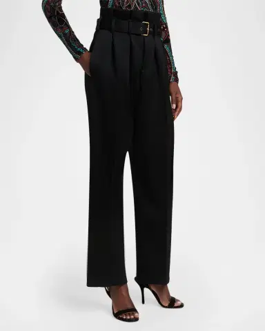 Etro Belted Wool-Blend Paperbag Trousers | Thumbnail 4 Etro Belted Wool-Blend Paperbag Trousers | Thumbnail 4
