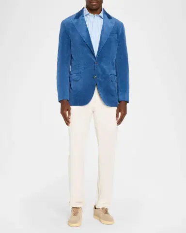 Brunello Cucinelli Men's Velvet Single-Breasted Suit Jacket | Thumbnail 2 Brunello Cucinelli Men's Velvet Single-Breasted Suit Jacket | Thumbnail 2