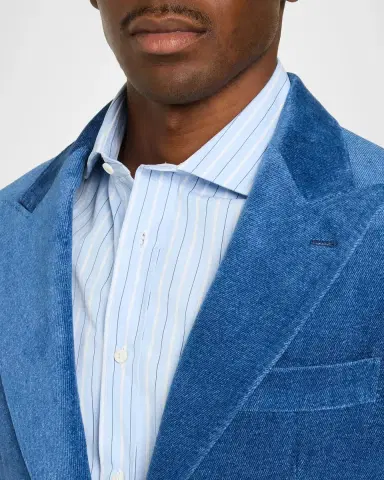 Brunello Cucinelli Men's Velvet Single-Breasted Suit Jacket | Thumbnail 5 Brunello Cucinelli Men's Velvet Single-Breasted Suit Jacket | Thumbnail 5