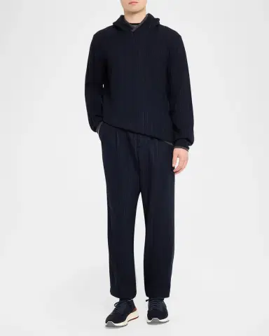 Sease Men's Brushed Jersey Wool-Cashmere Joggers | Thumbnail 2 Sease Men's Brushed Jersey Wool-Cashmere Joggers | Thumbnail 2