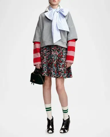 Essentiel Antwerp Kantelou Mixed-Media Polo Sweatshirt | Thumbnail 2 Essentiel Antwerp Kantelou Mixed-Media Polo Sweatshirt | Thumbnail 2