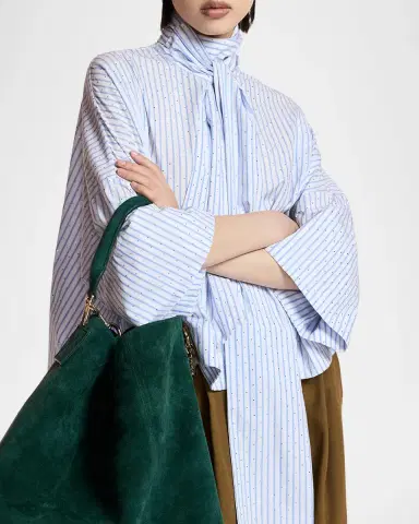 Essentiel Antwerp Kefir Tie-Neck Striped Blouse | Thumbnail 4 Essentiel Antwerp Kefir Tie-Neck Striped Blouse | Thumbnail 4