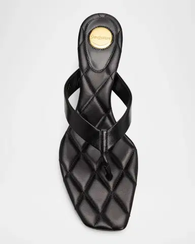 Saint Laurent Leather Thong Sandals w/ Plexi Heel | Thumbnail 6 Saint Laurent Leather Thong Sandals w/ Plexi Heel | Thumbnail 6