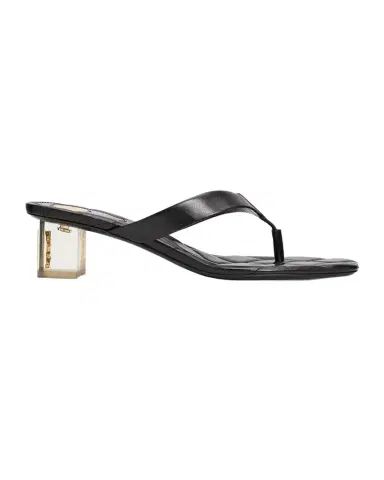 Saint Laurent Leather Thong Sandals w/ Plexi Heel | Thumbnail 1 Saint Laurent Leather Thong Sandals w/ Plexi Heel | Thumbnail 1
