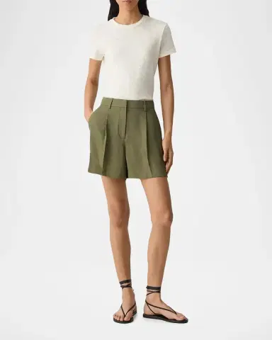 Theory Fluid Pleated Shorts | Thumbnail 2 Theory Fluid Pleated Shorts | Thumbnail 2