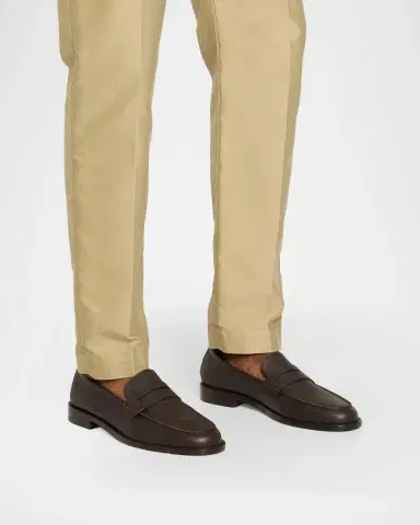 Manolo Blahnik Men's Perry Grained Leather Penny Loafers | Thumbnail 2 Manolo Blahnik Men's Perry Grained Leather Penny Loafers | Thumbnail 2
