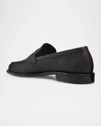 Manolo Blahnik Men's Perry Grained Leather Penny Loafers | Thumbnail 4 Manolo Blahnik Men's Perry Grained Leather Penny Loafers | Thumbnail 4