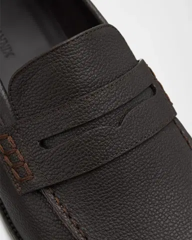 Manolo Blahnik Men's Perry Grained Leather Penny Loafers | Thumbnail 5 Manolo Blahnik Men's Perry Grained Leather Penny Loafers | Thumbnail 5