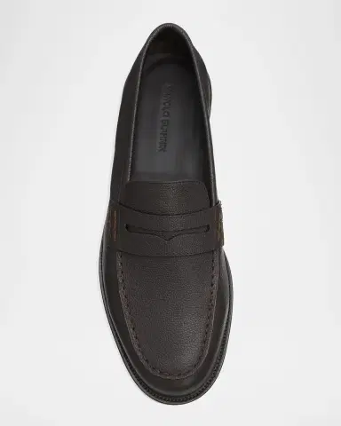 Manolo Blahnik Men's Perry Grained Leather Penny Loafers | Thumbnail 6 Manolo Blahnik Men's Perry Grained Leather Penny Loafers | Thumbnail 6